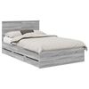 vidaXL Estrutura da Cama com gaveta Cinza Sonoma 120 x 190 cm