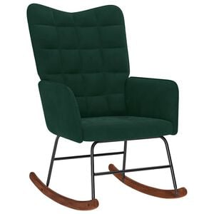 vidaXL Cadeira de baloi&ccedil;o veludo verde-escuro