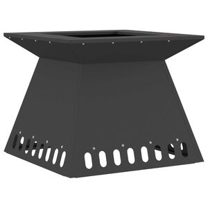 vidaXL Fire Pit Preto 48 x 48 x 40 cm Aço