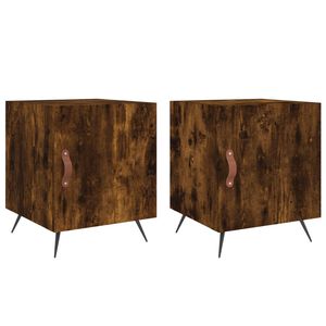 vidaXL Mesa cabeceira 2pcs 40x40x50cm derivado madeira carvalho fumado
