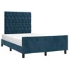 vidaXL Estrutura de cama com colch&atilde;o azul escuro 120x190 cm Veludo