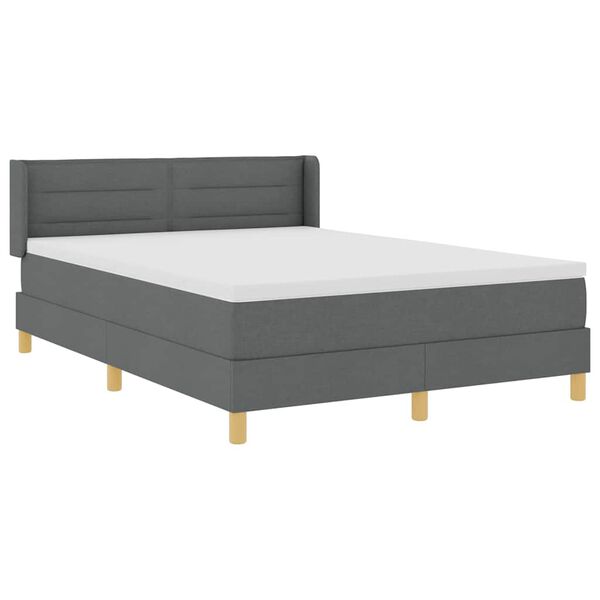 vidaXL Cama Box com colch&atilde;o Cinza Escuro 200 x 160 cm Poli&eacute;ster