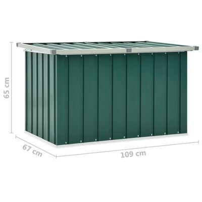 vidaXL Caixa de arrumação para jardim 109x67x65 cm verde