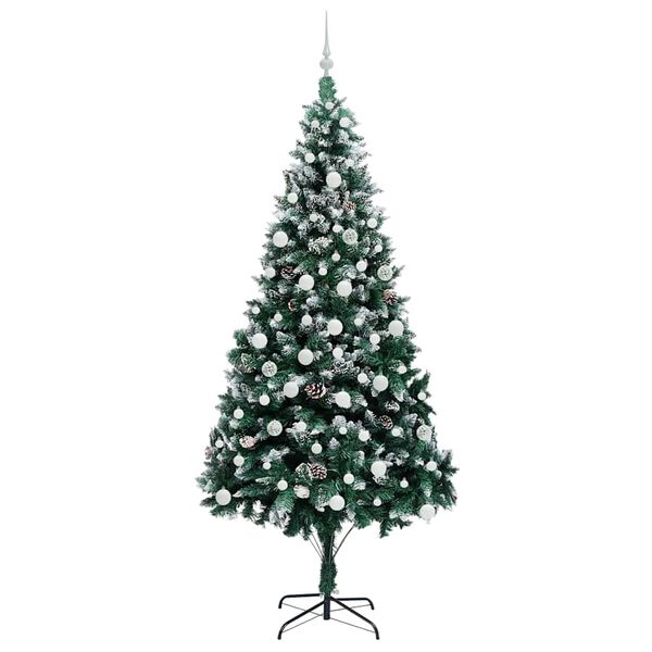 vidaXL &Aacute;rvore de Natal Artificial Verde 210 cm PVC, A&ccedil;o e Pl&aacute;stico