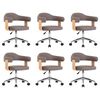 vidaXL Cadeiras jantar 6 pcs madeira curvada/tecido cinza-acastanhado