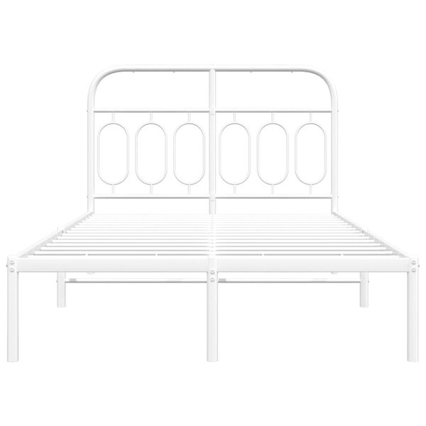 vidaXL Estrutura de cama com cabeceira 120x190 cm metal branco