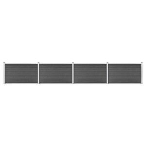 vidaXL Conjunto de pain&eacute;is de veda&ccedil;&atilde;o WPC 699x105 cm preto