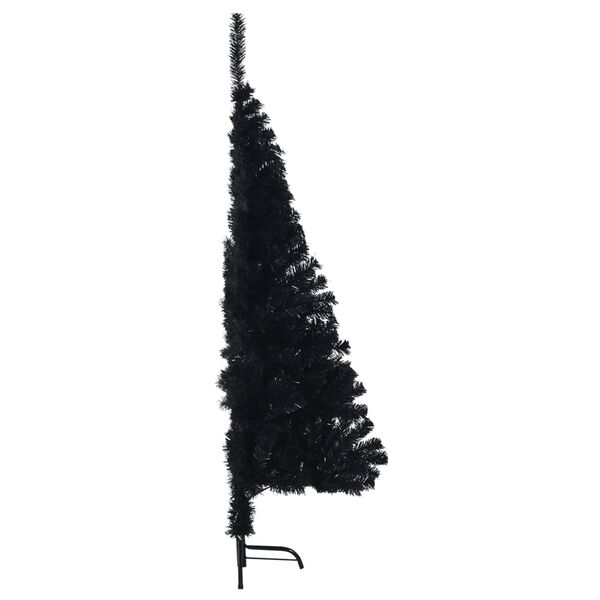 vidaXL Meia &aacute;rvore de Natal artificial com suporte 120 cm PVC preto