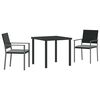 vidaXL Conjunto de Jantar para Jardim 5 pcs Preto Rattan de PE