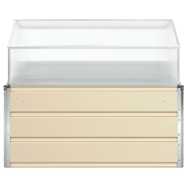 vidaXL Floreira Ivory 100 x 100 x 77 cm A&ccedil;o Galvanizado