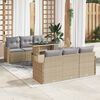 vidaXL Conjunto de Sof&aacute; de Jardim Manual 7 pcs Bege Rattan Sint&eacute;tico