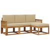 vidaXL Conjunto de Sof&aacute;s para Exterior 4 unid. Natural e Bege