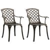 vidaXL Cadeiras de jardim 2 pcs alum&iacute;nio fundido bronze