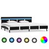 vidaXL Estrutura de cama c/ LED 180x200 cm couro artificial preto