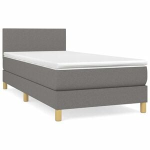vidaXL Cama com molas/colch&atilde;o 80x200 cm tecido cinzento-escuro