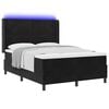 vidaXL Cama Box com colch&atilde;o com led Preto 160 x 200 cm Veludo