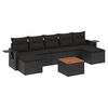 vidaXL 8 pcs conjunto sof&aacute;s de jardim com almofad&otilde;es vime PE preto