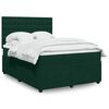 vidaXL Cama com molas/colch&atilde;o 140x190 cm veludo verde-escuro