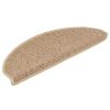 vidaXL Tapetes escada adesivos aspeto sisal 30pcs 65x21x4cm cor areia