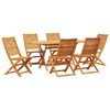 vidaXL Conjunto de Jantar para Jardim 7 pcs Castanho