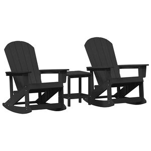 vidaXL Conjunto de Lounge de Jardim Preto HDPE