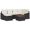 vidaXL Conjunto de Sof&aacute; de Jardim 7 unid. Preto vime PE