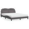 vidaXL Cama Viana com colch&atilde;o 160x200 cm couro artificial cinzento