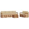 vidaXL Conjunto de Sof&aacute;s para Exterior 7 unid. Natural e Bege