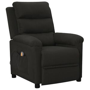 vidaXL Poltrona de massagens tecido preto