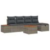 vidaXL Conjunto de Sof&aacute; de Jardim 6 unid. Cinzeto vime PE