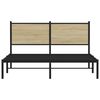 vidaXL Estrutura de cama sem colch&atilde;o 140x200 cm metal carvalho sonoma