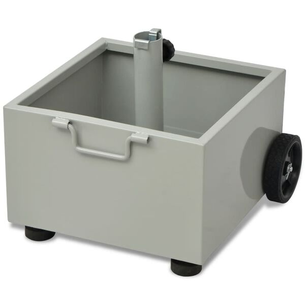 vidaXL Suporte para guarda-sol/vaso floreira de exterior cinzento