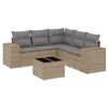 vidaXL 6 pcs conjunto de sof&aacute;s p/ jardim com almofad&otilde;es vime PE bege