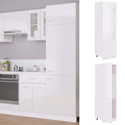 vidaXL Armário para frigorífico 60x57x207 cm contraplacado branco