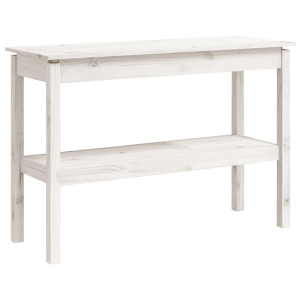 vidaXL Mesa consola 110x40x75 cm pinho maci&ccedil;o branco