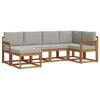 vidaXL Conjunto de Sof&aacute;s para Exterior 6 pcs Cinza Natural e Claro