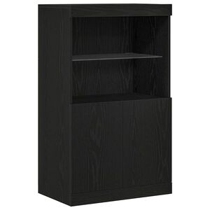 vidaXL Aparador LED Preto 60 x 37 x 100 cm Madeira processada