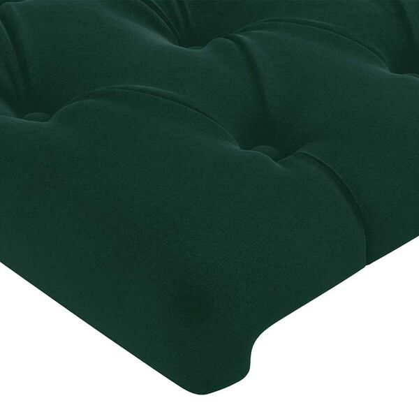 vidaXL Cabeceira Verde Escuro 80x7x118/128 cm Veludo