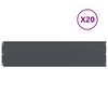 vidaXL Orlas de relva 20 pcs antracite 25x103 cm a&ccedil;o laminado a frio