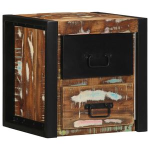 vidaXL Mesa de cabeceira multicor 40x35x40cm madeira maci&ccedil;a recuperada