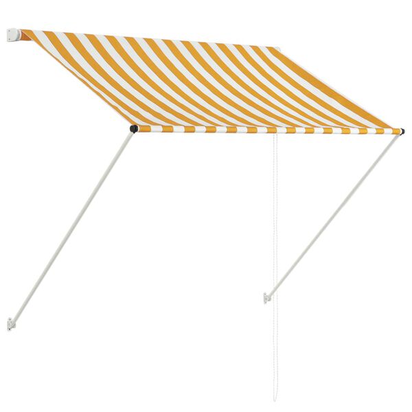 vidaXL Toldo retrátil 100x150 cm amarelo e branco