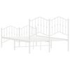 vidaXL Estrutura de cama com cabeceira e p&eacute;s 120x200 cm metal branco