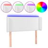 vidaXL Cabeceira de cama c/ LED couro artificial 93x16x78/88 cm branco