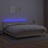 vidaXL Cama box spring c/ colch&atilde;o/LED 180x200cm couro artificial creme