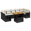 vidaXL 8 pcs conjunto sof&aacute;s de jardim com almofad&otilde;es vime PE preto