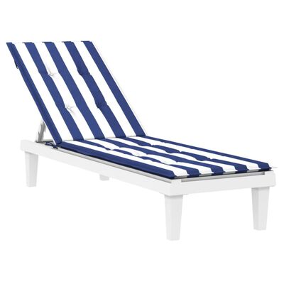 vidaXL Almofadão cadeira de terraço tecido oxford riscas azul/branco