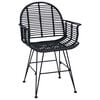 vidaXL Cadeira de jantar 2 pcs Preto 57 x 54,5 x 85 cm Rattan e Ferro