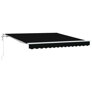 vidaXL Toldo retr&aacute;til Preto 350 x 250 cm Tecido e Alum&iacute;nio
