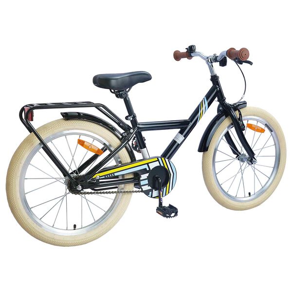 vidaXL Bicicleta Infantil 24 Polegadas para 8-12 anos Preto