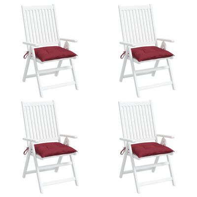 vidaXL Almofadões de cadeira 4 pcs tecido oxford vermelho tinto